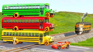 TRANSPORTING PIXAR CARS & FRUITS WITH COLORED & JOHN DEERE vs CLAAS vs TRACTORS  BeamNG.drive