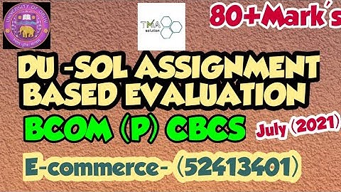 DU-SOL || E-commerce-52413401|| BCOM (CBCS) || 4th SEMESTER || SOLVED ASSIGNMENT