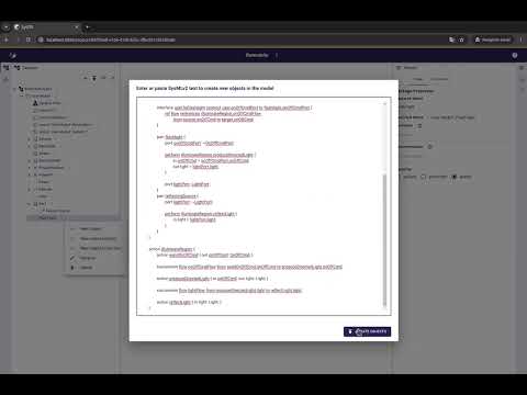 Eclipse SysON import flashlight SysMLv2
