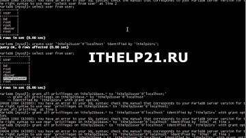 Создать пользователя базы данных и базу данных Mysql.