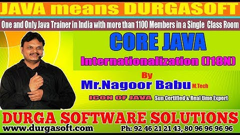 Core Java || "Internationalization (I18N) "​ || by Nagoor Babu Sir