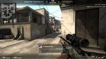 CSGO MM dust 2 AWP ace, sick no scope headshot for final frag
