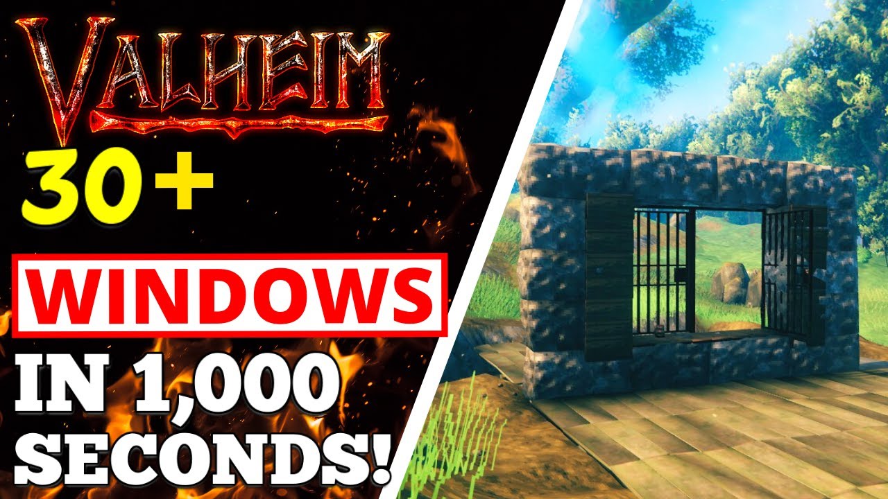 Valheim 30+ Windows in 1,000 Seconds! BUILD TIPS! YouTube