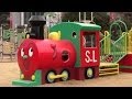 アンパンマン公園のSLマンとアンパンマン号　Anpanman park