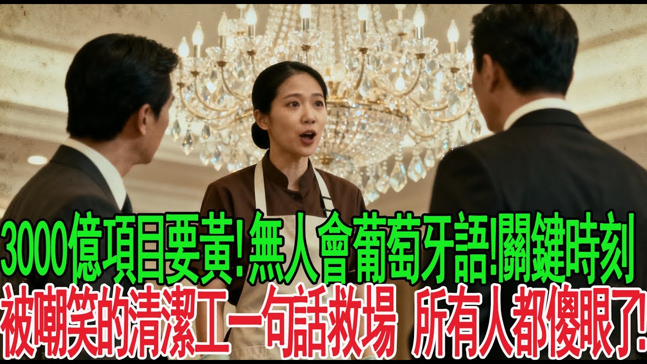 「誰能翻譯出來我給1000萬！」3000 億項目要黃！無人會葡萄牙語，關鍵時刻，被嘲笑的清潔工開口飆出流利葡語，一句話救場，所有人都傻眼了！！！