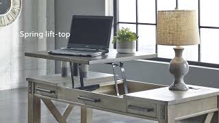 アッキーナ　オリーブ36 Signature Design by Ashley® Aldwin Gray Office Lift Top Desk