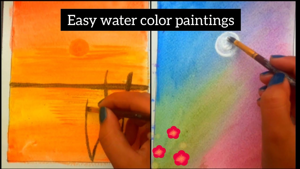 Easy water color paintings 🎨 YouTube
