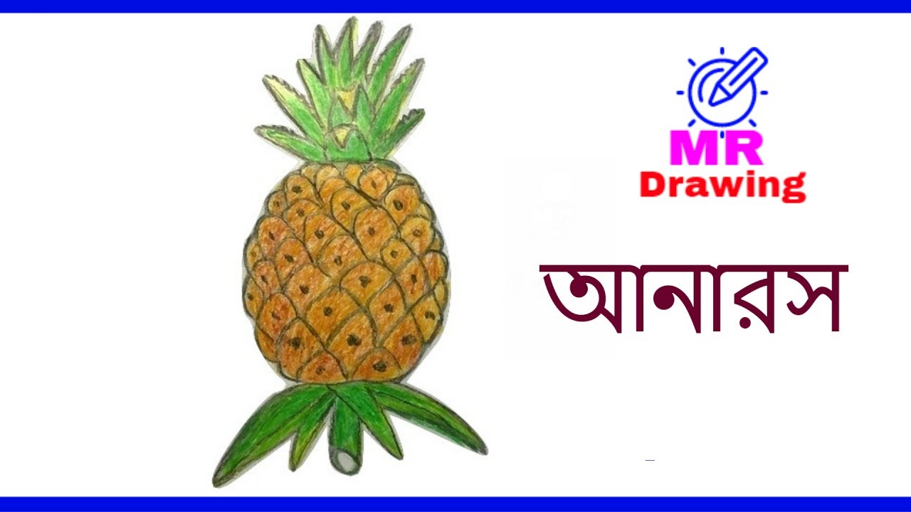 How to draw a pineapple step by step || Very easy - YouTube