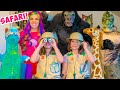 Princess Lollipop Surprises Kate &amp; Lilly with a Pretend Play Safari with Stuffed Animals!!