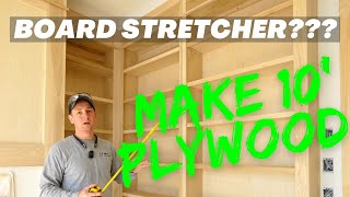My Plywood BOARD STRETCHER???  Making 10' Tall Bookcases from 8' Plywood...
