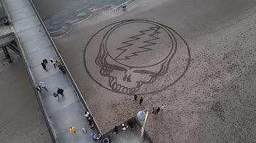 Grateful Dead Sand Art by Andreas Hoenigschmid - Aerial View