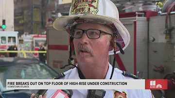 Fire chief speaks after roof of Atlanta high-rise catches fire