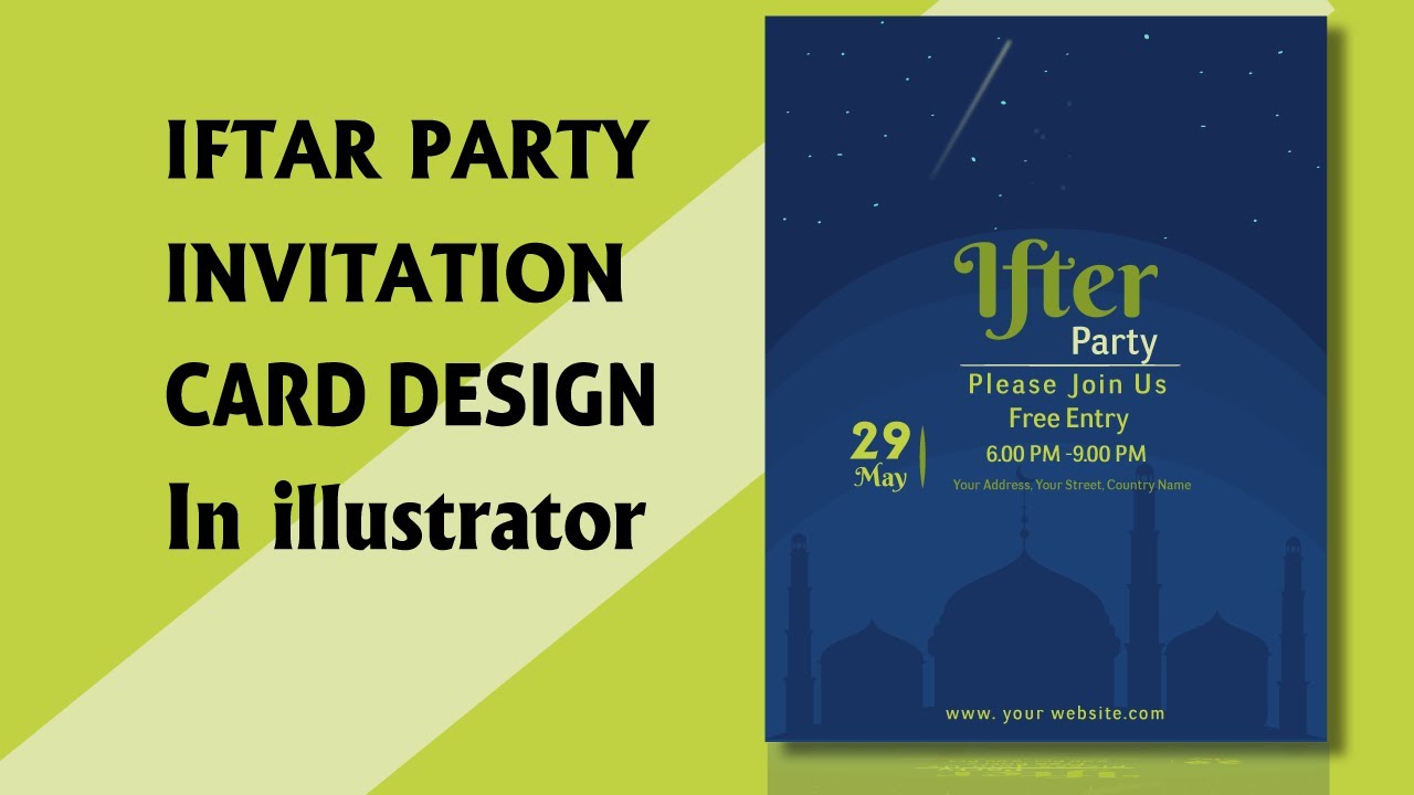 How to create Ramadan iftar party invitation card design | DESIGN