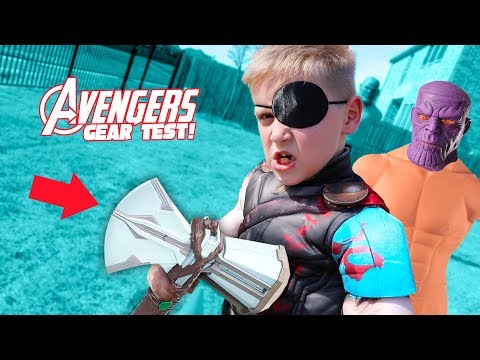 THOR's NEW Gear Test! Avengers Infinity War Movie Kids Challenge & Toys Review!