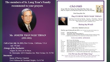 Tang Lễ Ông Cố Giuse Trần Ngọc Thoan 28/8/2021