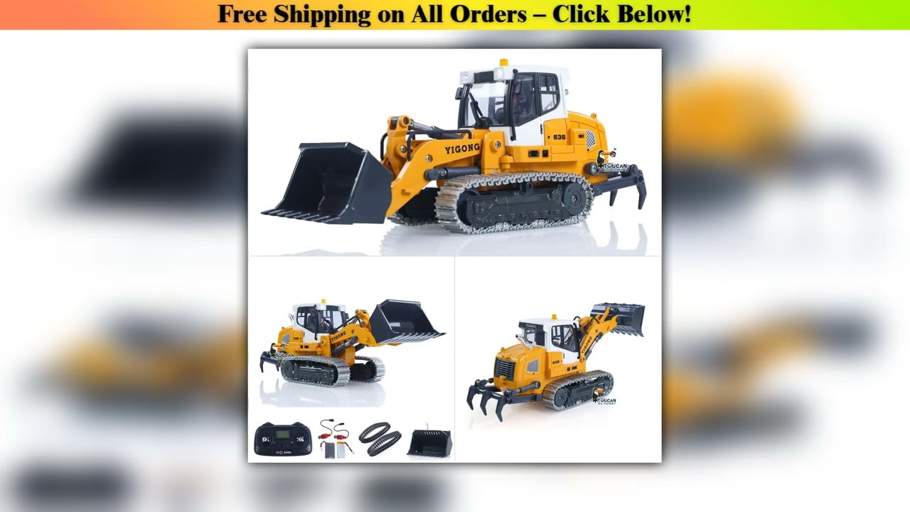 LR636 RC Electric Lifting Tracked Loader 1/50 2.4G Construction Vehicle Metal Bucket Tracks Ripper