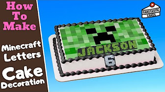 Minecraft Letters Cake Topper - Cake Tutorial - Cake Decorating Video by Caketastic Cakes