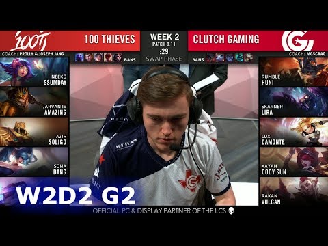 100 Vs CG | Week 2 Day 2 S9 LCS Summer 2019 | 100 Thieves Vs Clutch Gaming W2D2