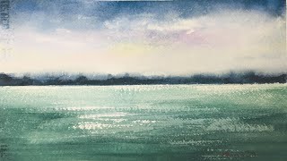 Glitter on the Lake Balaton - Watercolor Painting - Slow Life Art - By Vamos