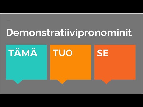 DEMONSTRATIIVIPRONOMINIT TÄMÄ, TUO, SE