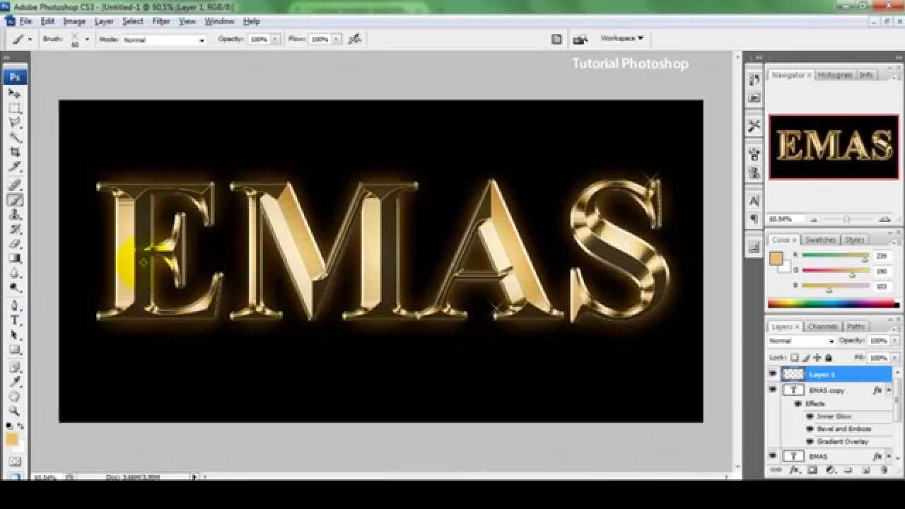 Cara Membuat Tulisan Emas Dengan Photoshop CS3