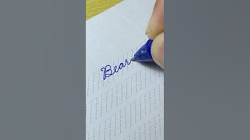 Bear, How to write animal name in English cursive writing | Cursive handwriting practice #shorts