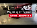  pose film de protection carrosserie ppf sur tesla model y 2023  kit sur mesure ft kheeps09