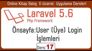 17 Laravel E Ticaret User (üye) Kullanıcı Login Islemleri