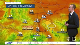 Increasing cloud cover and precipitation as the week goes on