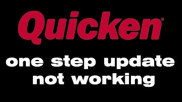 Why is Quicken one step update not working? Quicken cc-501