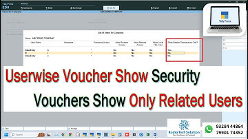 Users Wise Security in Tally Prime Software
