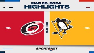 : NHL Highlights | Hurricanes vs. Penguins - March 26, 2024