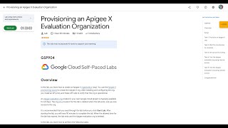 Qwiklabs | Provisioning an Apigee X Evaluation Organization [GSP904]
