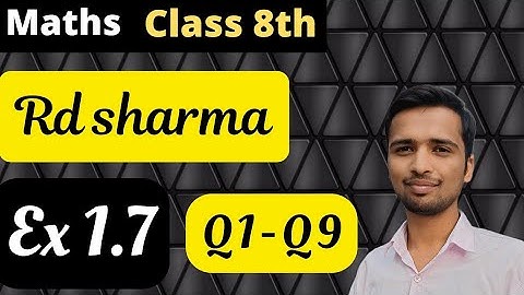 Class 8 Rd sharma Ex 1.7 Q1-Q9 |Chapter-1 Rational numbers