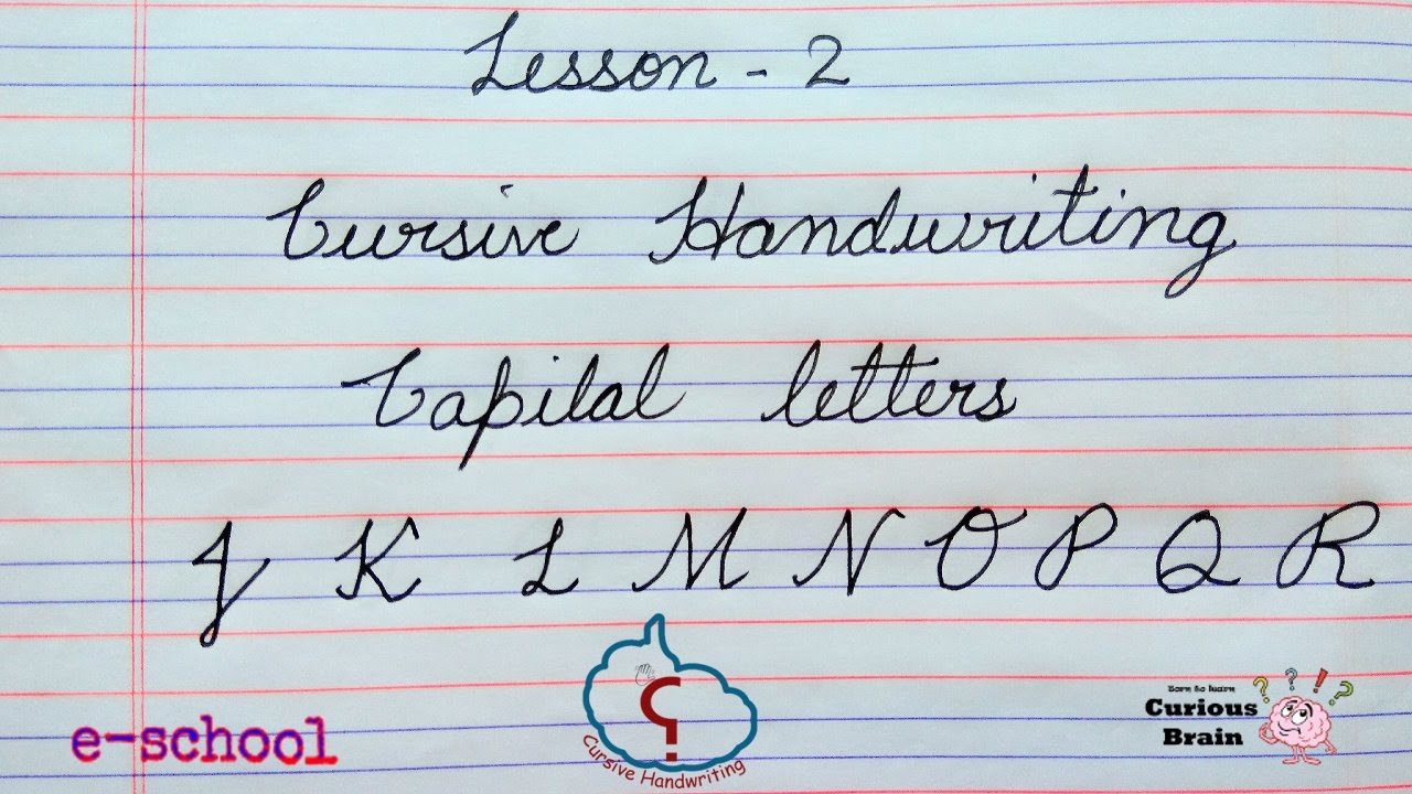 Cursive handwriting Method for Capital letters lesson 13  Alphabets from J  to R  step by Step