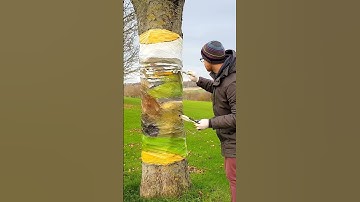 How to Draw - Invisible Tree Trunk 3D Illusion Art #shorts