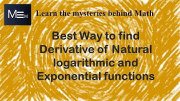 Derivative of Log and Exponential Functions | Mexpert | Fsc Part 2 Math Chapter 2 Ex 2.6 | Part 1