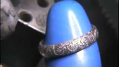 Hand Engraved English Scrollwork Silver Wedding Ring by Shaun Hughes