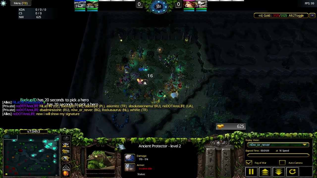 Real DotA 7.04h3 - Comeback is real! 100 minute Hoodwink Gameplay! 