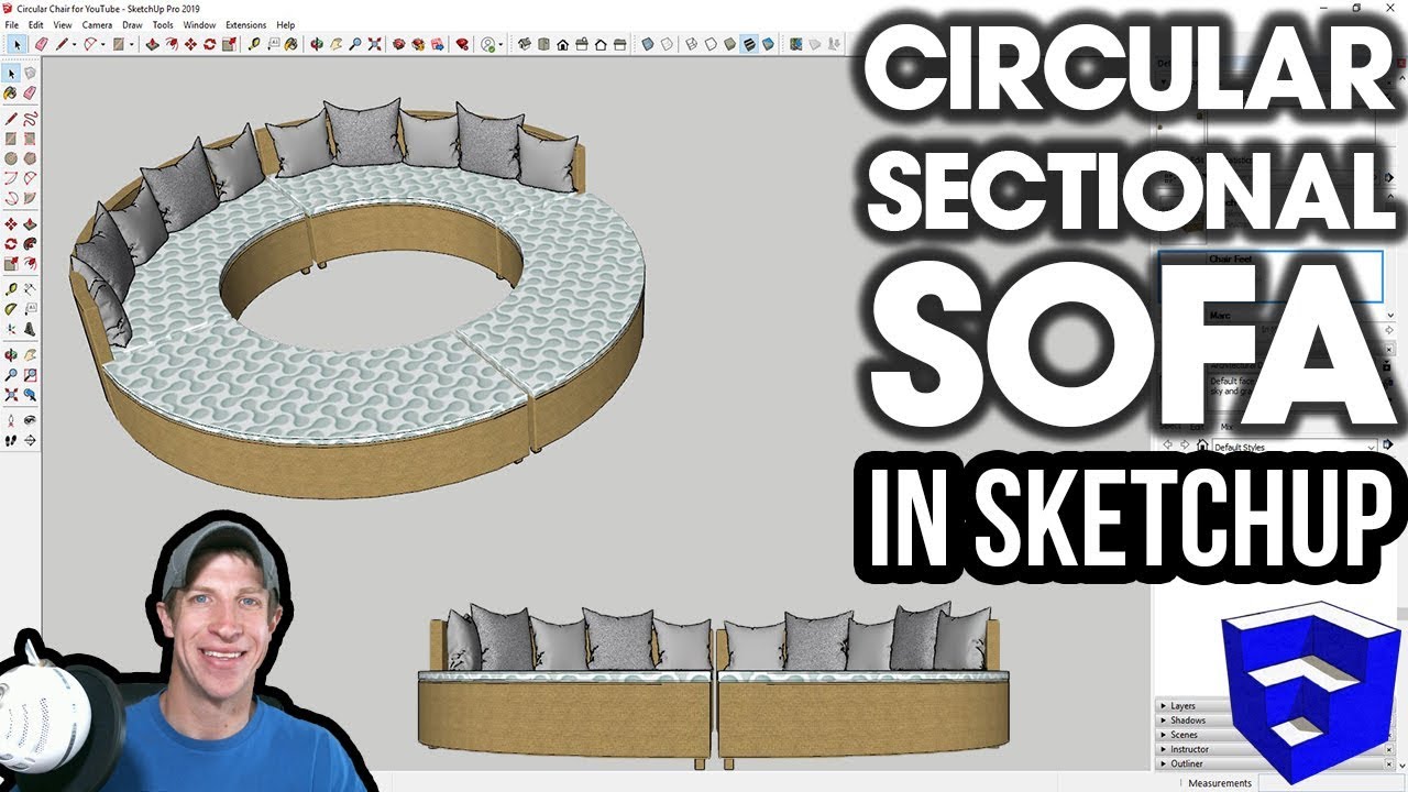 Modeling a CIRCULAR SECTIONAL SOFA in SketchUp YouTube