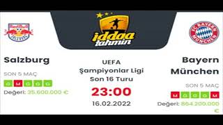Salzburg Bayern Münih İddaa Tahminleri 16 Şubat 2022