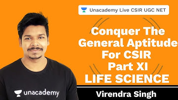 Conquer the General Aptitude for CSIR Part-IX | Unacademmy Live CSIR UGC NET | Virendra Singh
