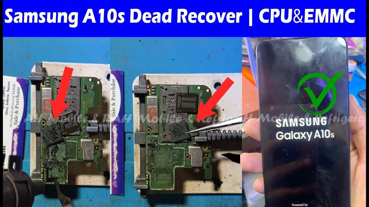 Samsung A10s Dead Recover Black Hard Paste CPU and EMMC Reboling - YouTube