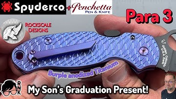 Uitpakken/toevoegen van Rockscale Ti-schalen aan een Spyderco Para 3-mes van Penchetta, het cadea...