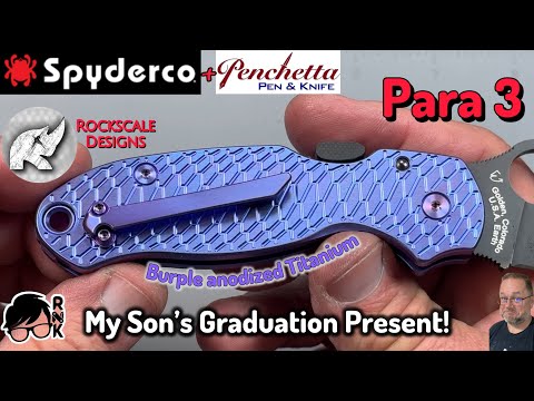 Unboxing/adding Rockscale Ti scales to a Spyderco Para 3 knife from Penchetta, my son’s present!