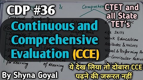 Continuous and Comprehensive Evaluation|CCE|Formative Summative Evaluation |#36 CDP By Shyna Goyal