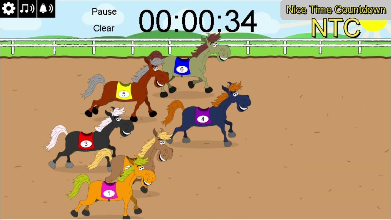 1 Minute Horse Race Timer countdown timer YouTube
