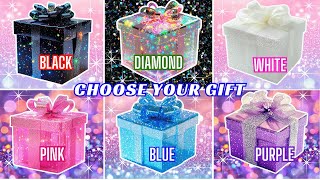 Choose YOUR Gift ๐๐๐๐คฎ 6 Gift Box Challenge Black, Diamond, White, Pink, Blue, Purple #quiz #quiztime