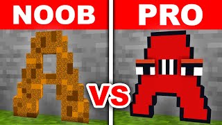 Minecraft NOOB vs PRO: Tiny ALPHABET LORE Build Challenge!