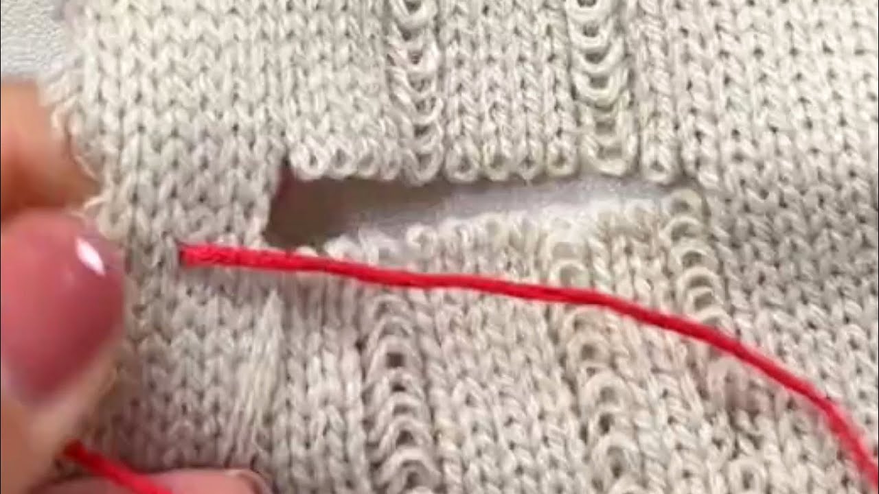How to Invisibly Repair a Hole in a Knit Sweater at Home - YouTube